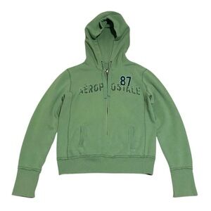 y2k Aeropostale 3/4 zip graphic hoodie sweatshirt